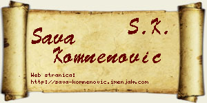 Sava Komnenović vizit kartica